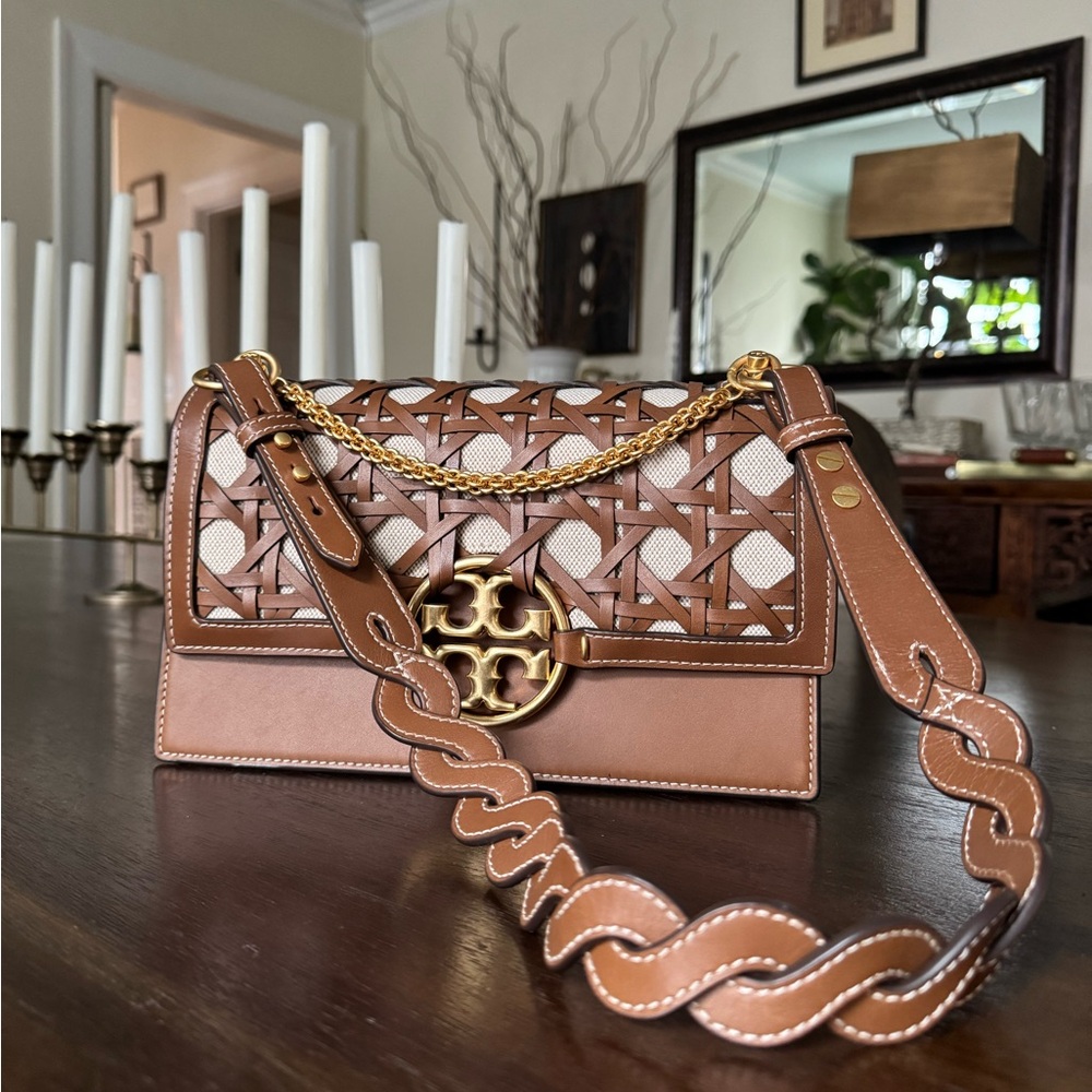 Tory Burch Miller Basketweave Shoulder Bag